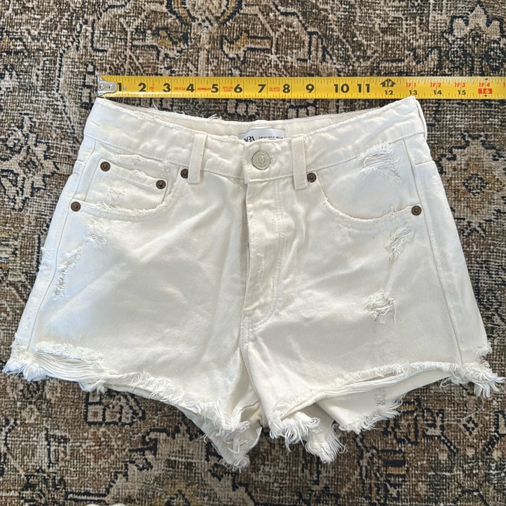 Zara White Jean Shorts